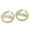 Oro Laminado Medium Hoop, Gold Filled Style Polished, Tricolor, 02.63.2654.1.40