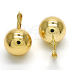 Oro Laminado Leverback Earring, Gold Filled Style Polished, Golden Finish, 02.122.0106