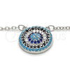 Sterling Silver Pendant Necklace, with Multicolor Micro Pave, Polished, Rhodium Finish, 04.336.0068.16 (02 MM Thickness, 16 Inches Length)