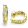Sterling Silver Huggie Hoop, with White Cubic Zirconia, Polished, Golden Finish, 02.186.0129.15