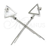 Sterling Silver Long Earring, Polished, Rhodium Finish, 02.186.0167.1