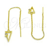 Sterling Silver Threader Earring, with White Cubic Zirconia, Polished, Golden Finish, 02.186.0171