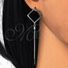 Sterling Silver Long Earring, Polished, Rhodium Finish, 02.186.0176.1