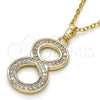 Oro Laminado Fancy Pendant, Gold Filled Style with White Cubic Zirconia, Polished, Golden Finish, 05.185.0028