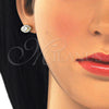 Sterling Silver Stud Earring, with White Cubic Zirconia, Polished, Golden Finish, 02.286.0022.2