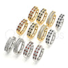 Oro Laminado Huggie Hoop, Gold Filled Style with Garnet and White Cubic Zirconia, Polished, Golden Finish, 02.266.0029.1.20