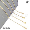 Oro Laminado Basic Necklace, Gold Filled Style Ball Design, Polished, Golden Finish, 04.09.0171.20 (20 Inches Length)