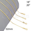 Oro Laminado Basic Necklace, Gold Filled Style Curb Design, Polished, Golden Finish, 04.09.0173.20 (20 Inches Length)