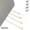 Oro Laminado Basic Necklace, Gold Filled Style Miami Cuban Design, Polished, Golden Finish, 04.09.0178.20 (20 Inches Length)