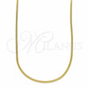 Oro Laminado Basic Necklace, Gold Filled Style Miami Cuban Design, Polished, Golden Finish, 04.09.0178.22 (22 Inches Length)