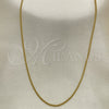 Oro Laminado Basic Necklace, Gold Filled Style Miami Cuban Design, Polished, Golden Finish, 04.09.0178.22 (22 Inches Length)