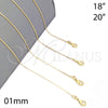 Oro Laminado Basic Necklace, Gold Filled Style Snake Design, Polished, Golden Finish, 04.09.0179.20 (20 Inches Length)