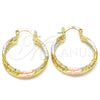 Oro Laminado Small Hoop, Gold Filled Style Polished, Tricolor, 02.170.0252.25