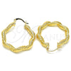 Oro Laminado Medium Hoop, Gold Filled Style Twist Design, Polished, Golden Finish, 02.170.0124.30
