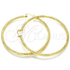 Oro Laminado Extra Large Hoop, Gold Filled Style Diamond Cutting Finish, Golden Finish, 02.170.0242.80