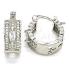 Rhodium Plated Small Hoop, with White Cubic Zirconia, Polished, Rhodium Finish, 02.210.0302.5.20
