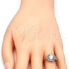 Oro Laminado Multi Stone Ring, Gold Filled Style with White Cubic Zirconia, Polished, Two Tone, 01.346.0007.08 (Size 8)