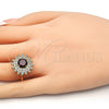 Oro Laminado Multi Stone Ring, Gold Filled Style with Garnet and White Cubic Zirconia, Polished, Golden Finish, 01.346.0008.08 (Size 8)