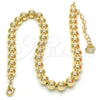 Oro Laminado Fancy Anklet, Gold Filled Style Ball and Expandable Bead Design, Polished, Golden Finish, 03.93.0009.10 (06 MM Thickness, 10 Inches Length)
