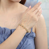 Oro Laminado Fancy Bracelet, Gold Filled Style Ball Design, Polished, Golden Finish, 03.93.0011.07 (08 MM Thickness, 7 Inches Length)