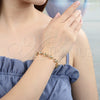 Oro Laminado Fancy Bracelet, Gold Filled Style Diamond Cutting Finish, Golden Finish, 03.93.0012.07 (08 MM Thickness, 7 Inches Length)
