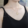 Oro Laminado Pendant Necklace, Gold Filled Style Heart Design, Polished, Golden Finish, 04.117.0008.20 (02 MM Thickness, 20 Inches Length)