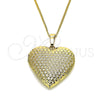 Oro Laminado Pendant Necklace, Gold Filled Style Heart Design, Polished, Golden Finish, 04.117.0007.20 (02 MM Thickness, 20 Inches Length)