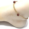 Oro Laminado Fancy Anklet, Gold Filled Style Polished, Golden Finish, 03.63.2067.10 (04 MM Thickness, 10 Inches Length)