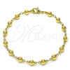 Oro Laminado Fancy Bracelet, Gold Filled Style Ball Design, Polished, Golden Finish, 03.326.0005.08 (05 MM Thickness, 8 Inches Length)