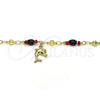 Oro Laminado Charm Anklet , Gold Filled Style Dolphin Design, Polished, Golden Finish, 03.213.0083.10 (04 MM Thickness, 10 Inches Length)
