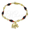 Oro Laminado Charm Bracelet, Gold Filled Style Elephant Design, Polished, Golden Finish, 03.213.0086.07 (04 MM Thickness, 7 Inches Length)