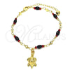 Oro Laminado Charm Anklet , Gold Filled Style Turtle Design, Polished, Golden Finish, 03.213.0087.10 (04 MM Thickness, 10 Inches Length)