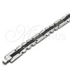 Stainless Steel Solid Bracelet, Greek Key Design, Polished, Black Rhodium Finish, 03.114.0311.1.09 (12 MM Thickness, 9 Inches Length)
