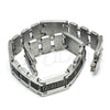 Stainless Steel Solid Bracelet, Greek Key Design, Polished, Black Rhodium Finish, 03.114.0311.1.09 (12 MM Thickness, 9 Inches Length)