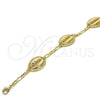 Oro Laminado Fancy Bracelet, Gold Filled Style Shell Design, Polished, Golden Finish, 03.63.2079.08 (04 MM Thickness, 8 Inches Length)