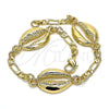 Oro Laminado Fancy Bracelet, Gold Filled Style Shell Design, Polished, Golden Finish, 03.63.2081.08 (04 MM Thickness, 8 Inches Length)