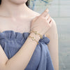 Oro Laminado Fancy Bracelet, Gold Filled Style Shell Design, Polished, Golden Finish, 03.63.2082.07 (04 MM Thickness, 7 Inches Length)