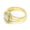 Oro Laminado Multi Stone Ring, Gold Filled Style with White Cubic Zirconia, Polished, Golden Finish, 01.210.0086.1 (One size fits all)