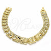 Oro Laminado Solid Bracelet, Gold Filled Style Diamond Cutting Finish, Golden Finish, 03.233.0009.08 (11 MM Thickness, 8 Inches Length)