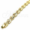 Oro Laminado Solid Bracelet, Gold Filled Style Diamond Cutting Finish, Golden Finish, 03.233.0010.08 (10 MM Thickness, 8 Inches Length)