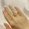 Oro Laminado Elegant Ring, Gold Filled Style Diamond Cutting Finish, Golden Finish, 01.233.0008.09 (Size 9)