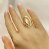 Oro Laminado Elegant Ring, Gold Filled Style Polished, Golden Finish, 01.233.0010.07 (Size 7)