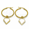 Stainless Steel Medium Hoop, White Enamel Finish, Golden Finish, 02.364.0004.30