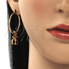 Stainless Steel Medium Hoop, Red Enamel Finish, Golden Finish, 02.364.0004.1.30