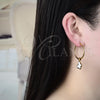 Stainless Steel Medium Hoop, Moon Design, White Enamel Finish, Golden Finish, 02.364.0005.30