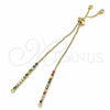 Oro Laminado Jewelry Supplies, Gold Filled Style with Multicolor and White Cubic Zirconia, Polished, Golden Finish, 08.63.0007.1