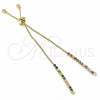 Oro Laminado Jewelry Supplies, Gold Filled Style with Multicolor and White Cubic Zirconia, Polished, Golden Finish, 08.63.0007.1