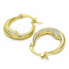 Oro Laminado Small Hoop, Gold Filled Style Hollow Design, Polished, Golden Finish, 02.09.0175.20