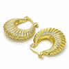 Oro Laminado Small Hoop, Gold Filled Style Hollow Design, Polished, Golden Finish, 02.09.0176.20