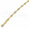 Oro Laminado Basic Bracelet, Gold Filled Style Puff Mariner Design, Polished, Golden Finish, 04.09.0185.07 (03 MM Thickness, 7 Inches Length)
